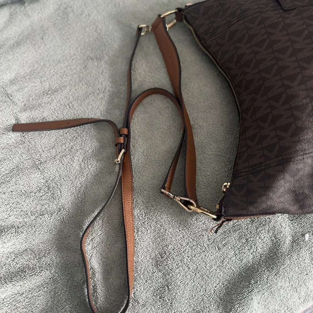 Michael Kors Brown MK Logo Convertible Shoulder Bag - Picture 4 of 9